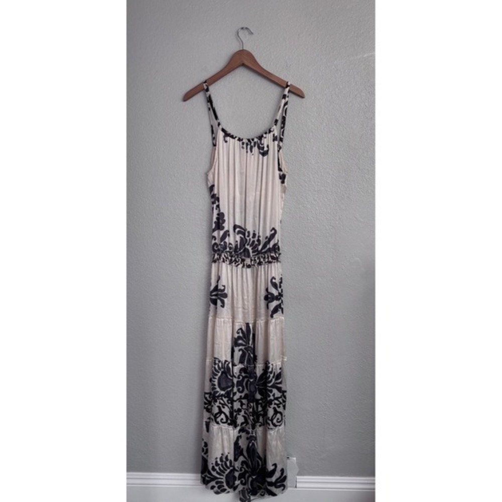 Luxury Boho Silk Damask Geometric Tiered Resort Maxi Dress Hale Bob NWT XS - Picture 7 of 10